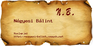Négyesi Bálint névjegykártya