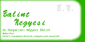 balint negyesi business card