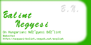 balint negyesi business card